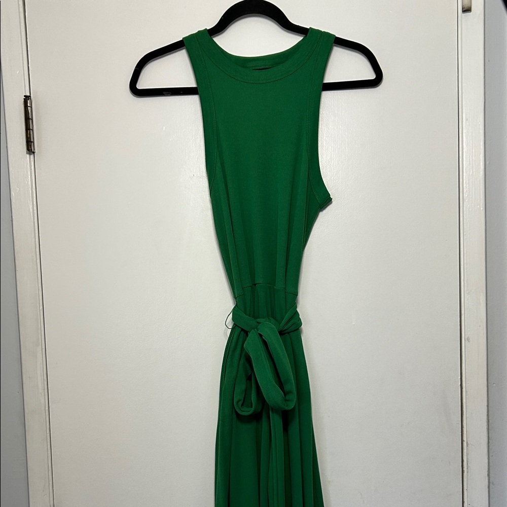 Who What Wear Vibrant Green Dress Pockets Tie Office Party